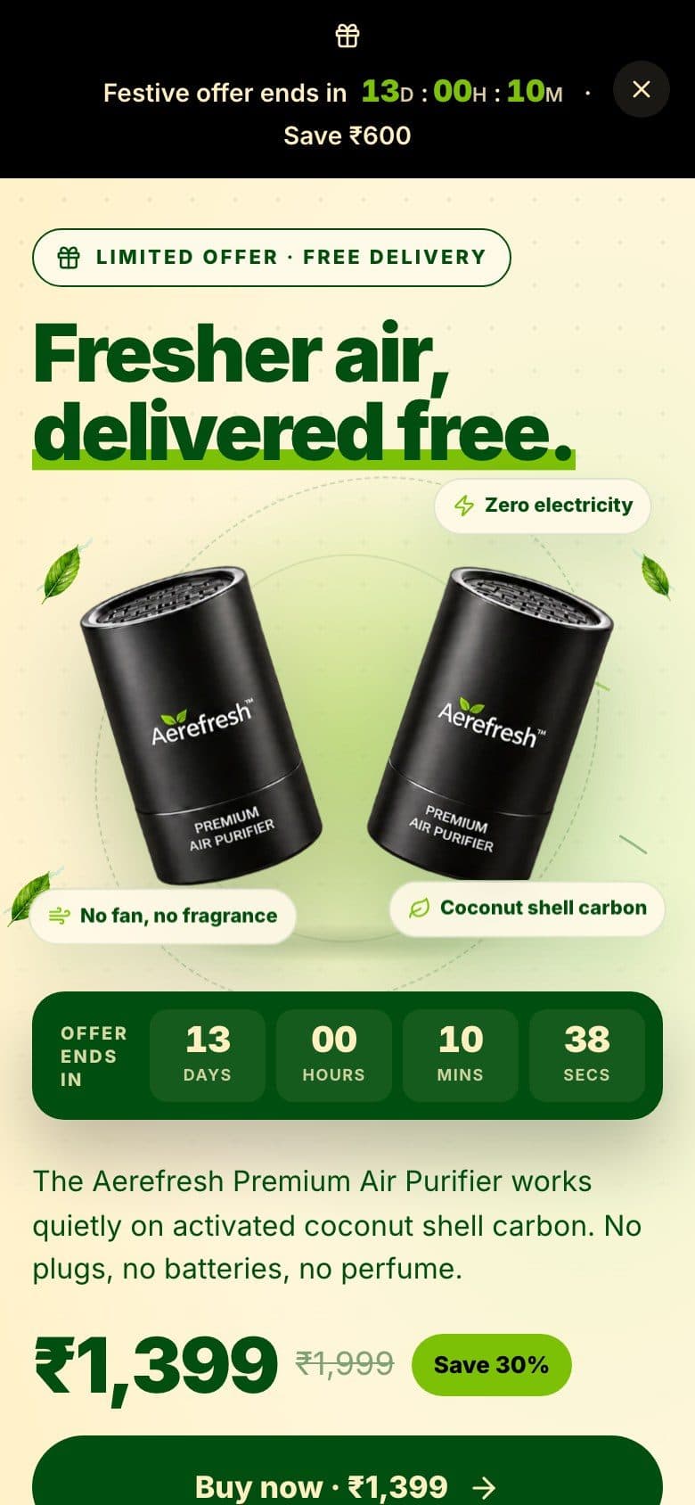 Aerefresh — Campaign offer