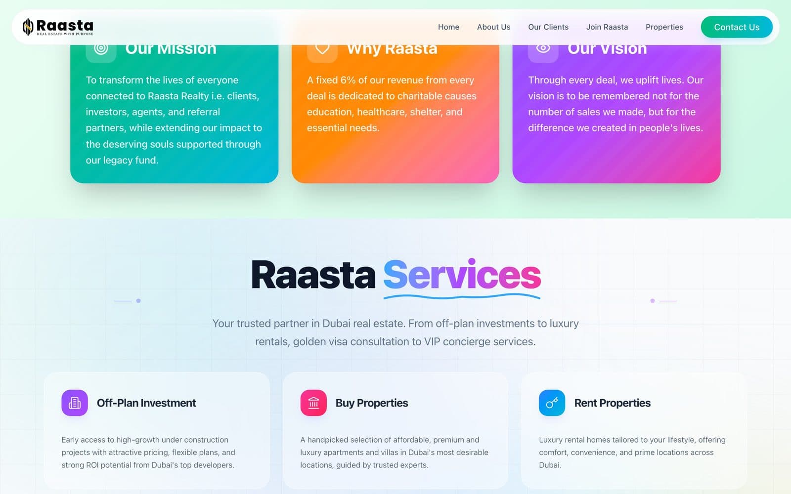 Raasta Realty — Services overview