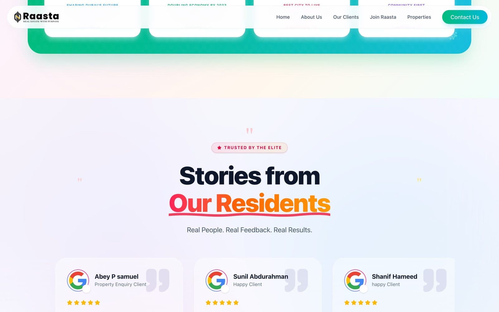 Raasta Realty — Client stories